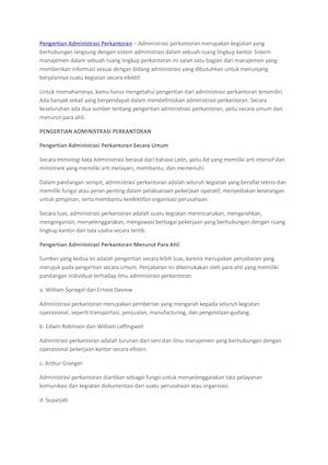 Pengertian Administrasi Perkantoran