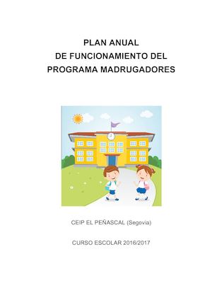 Plan Funcionamiento Madrugadores 2016 2017