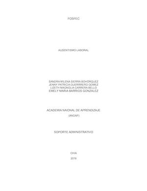 Informe De Ausentismo Laboral