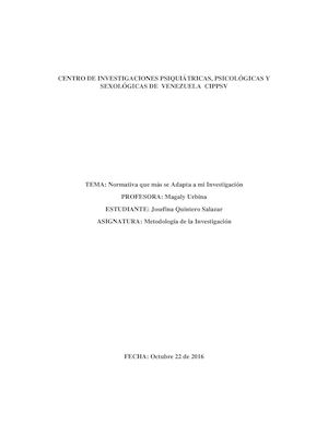 Normativa Que Más Se Adapta A Mi Investigación