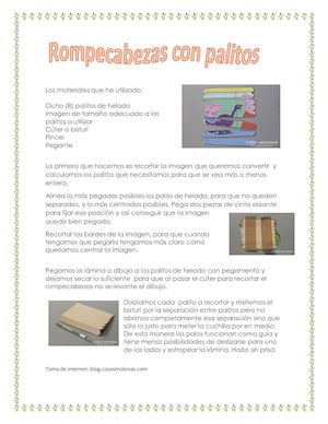 Rompecabezas Palitos