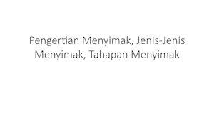 Pengertian Menyimak, Jenis Jenis Menyimak, Tahapan Menyimak