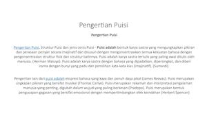 Pengertian Puisi