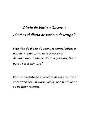 Diodo De Vacio O Gaseoso