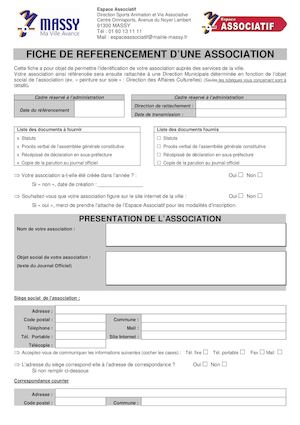 Fiche De Referencement D'une Association