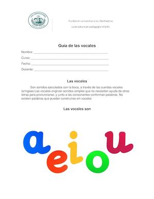 Guía De Las Vocales