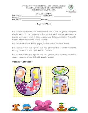 Las Vocales Guia