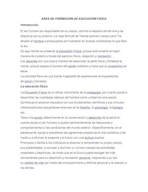 Area De Formacion De Educación Fisica