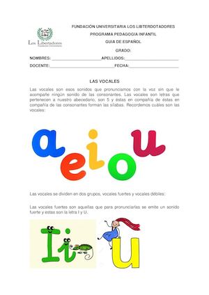 Guia # 7las Vocales