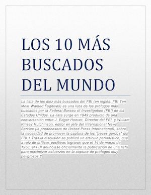 Los 10 Más Buscados Del Mundo