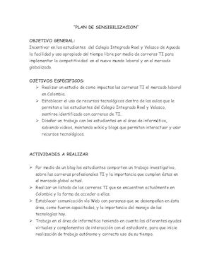 Plan De Sensibilizacion Pdf