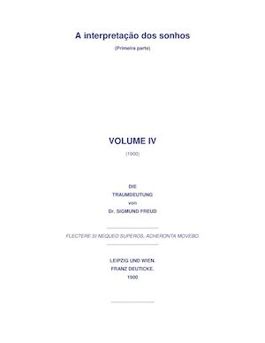 Freud - Vol. 04 - A Interpretação Dos Sonhos 1