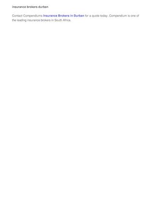 Insurance Brokers Durban