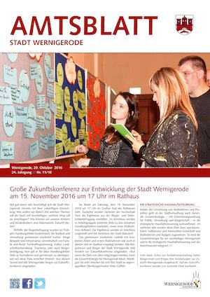 Amtsblatt der Stadt Wernigerode - Ausgabe 11/2016