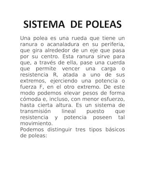 Sistema De Poleas
