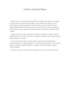 El Árbol Y La Calabaza Mágica