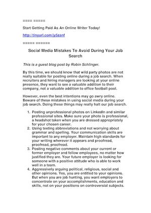 Social Media Mistakes To Avoid During Your Job Search