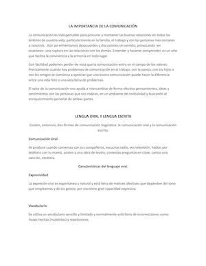 La Importancia De La Comunicación