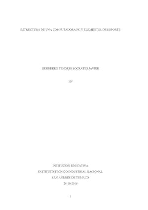 Estructura De Una Computadora Pc Y Elementos De Soporte