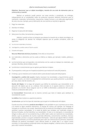 Qué Se Necesita Para Hacer Un Producto