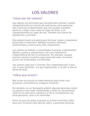 Los Valores