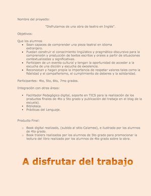 Disfrutamos una obra de teatro en Inglés