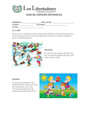 Guía De Ciencias Naturales Estaciones