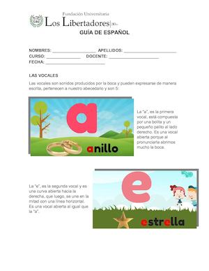 Guía De Español Vocales