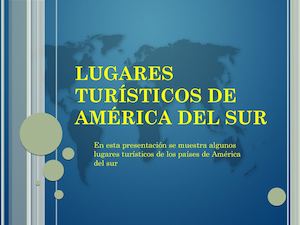 Lugares Turísticos De América Del Sur