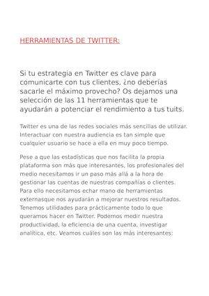 Herramientas De Twitter