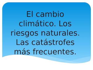 El Cambio Climático