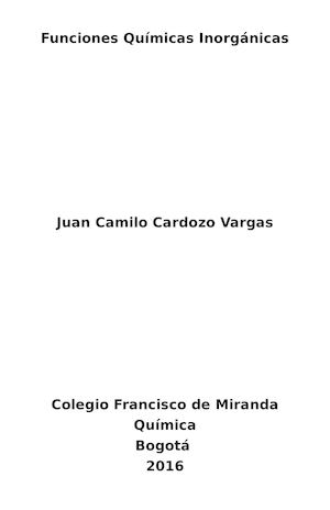 Funciones Químicas Inorgánicas