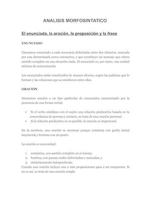 Para Mis Alumnos Analisis Morfologico