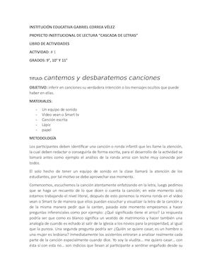 Libro De Actividades Cascada De Letras