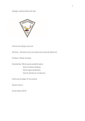 Informe Trabajo Comunal