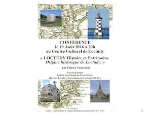 Conférence Loctudy Histoire Et Patrimoine Origine Historique De Loctudy 2016 V9