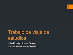 Trabajo De Viaje De Estudios