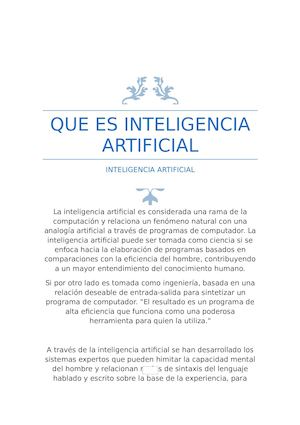 Que Es Inteligencia Artificial