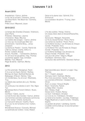 Liste Titres Liseuses