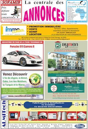 La Centrale des Annonces N° 1325 Semaine du 30 Octobre au 05 Novembre 2016