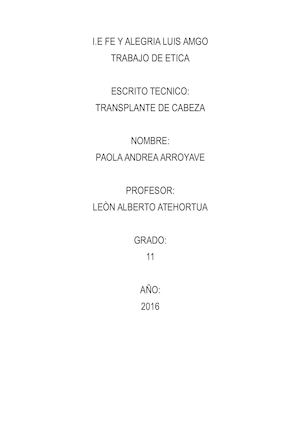 Transplante De Cabeza Etica