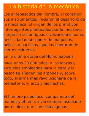 La Historia De La Mecánica