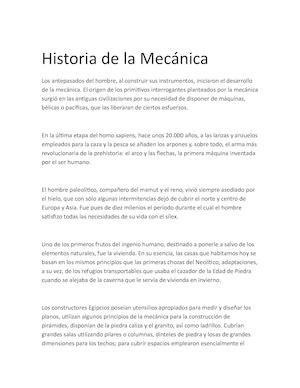 Historia De La Mecánica