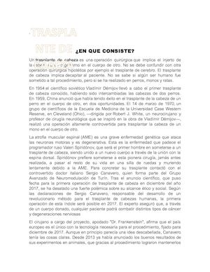 Trasplante De Cabeza Etica