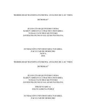 Morbilidad Materna Extrema