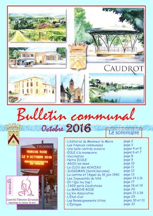 Caudrot Bulletin Communal Octobre 2016 Diffusion Générale