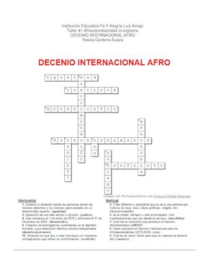 Crucigrama Afro  Yesica