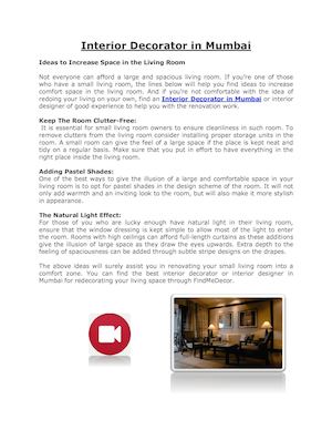 Interior Decorator in Mumbai