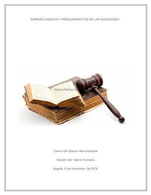 Normas Legales Y Procedimientos De Las Novedades