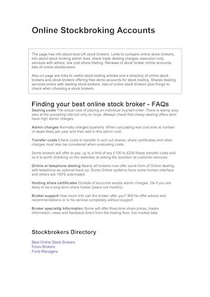 Opening An Online Stockbroking Account